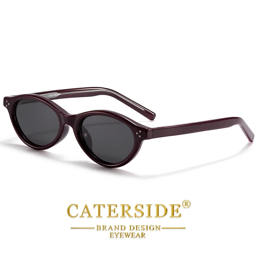 CATERSIDE Okulary Owalne Retro Polaryzacyjne Kocie Oko UV400