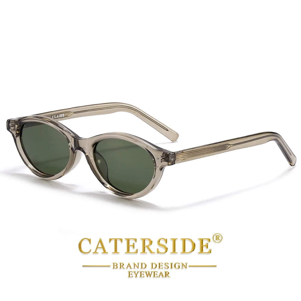 CATERSIDE Okulary Owalne Retro Polaryzacyjne Kocie Oko UV400