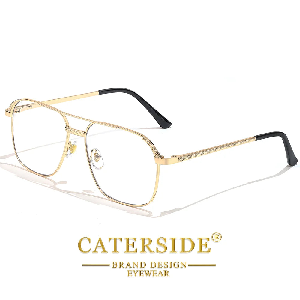 CATERSIDE Okulary Pilotki Kwadratowe Podwójny Most UV400