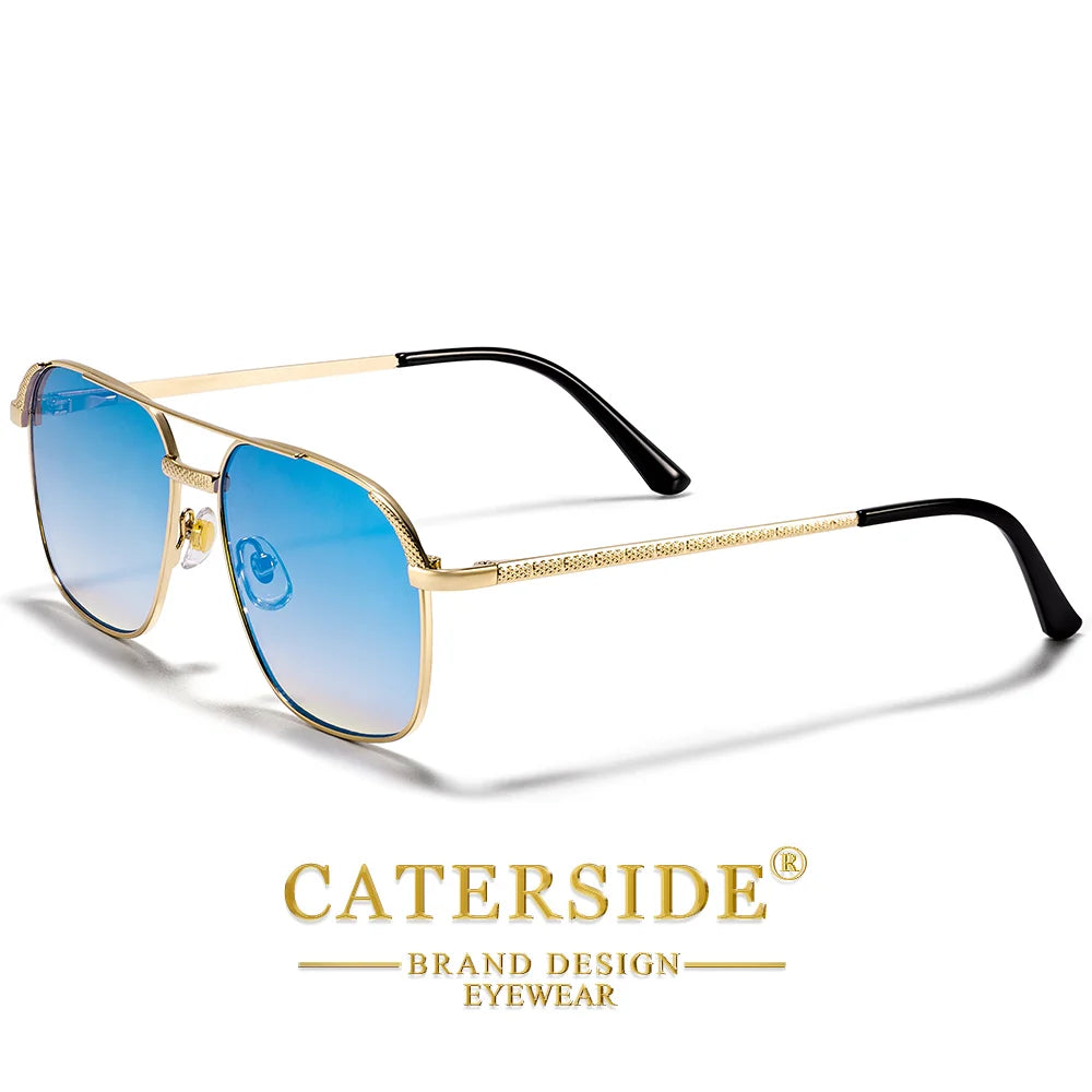 CATERSIDE Okulary Pilotki Kwadratowe Podwójny Most UV400