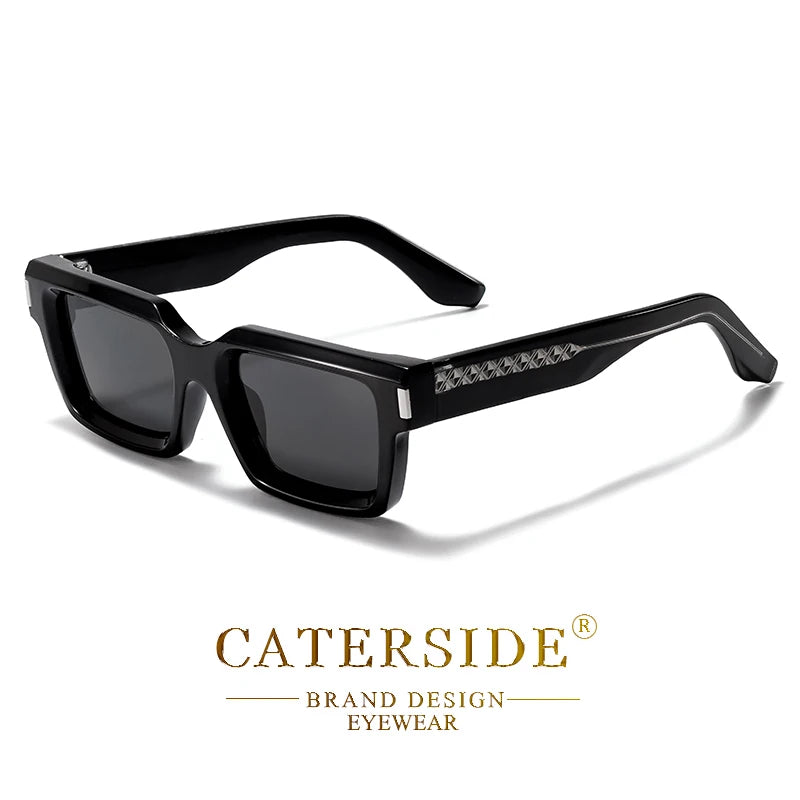 CATERSIDE Okulary Punk Kwadratowe Małe Ramki