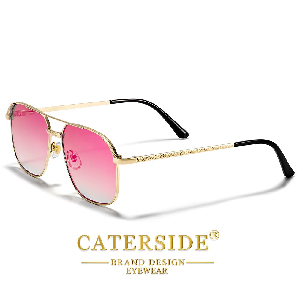 CATERSIDE Okulary Pilotki Kwadratowe Podwójny Most UV400