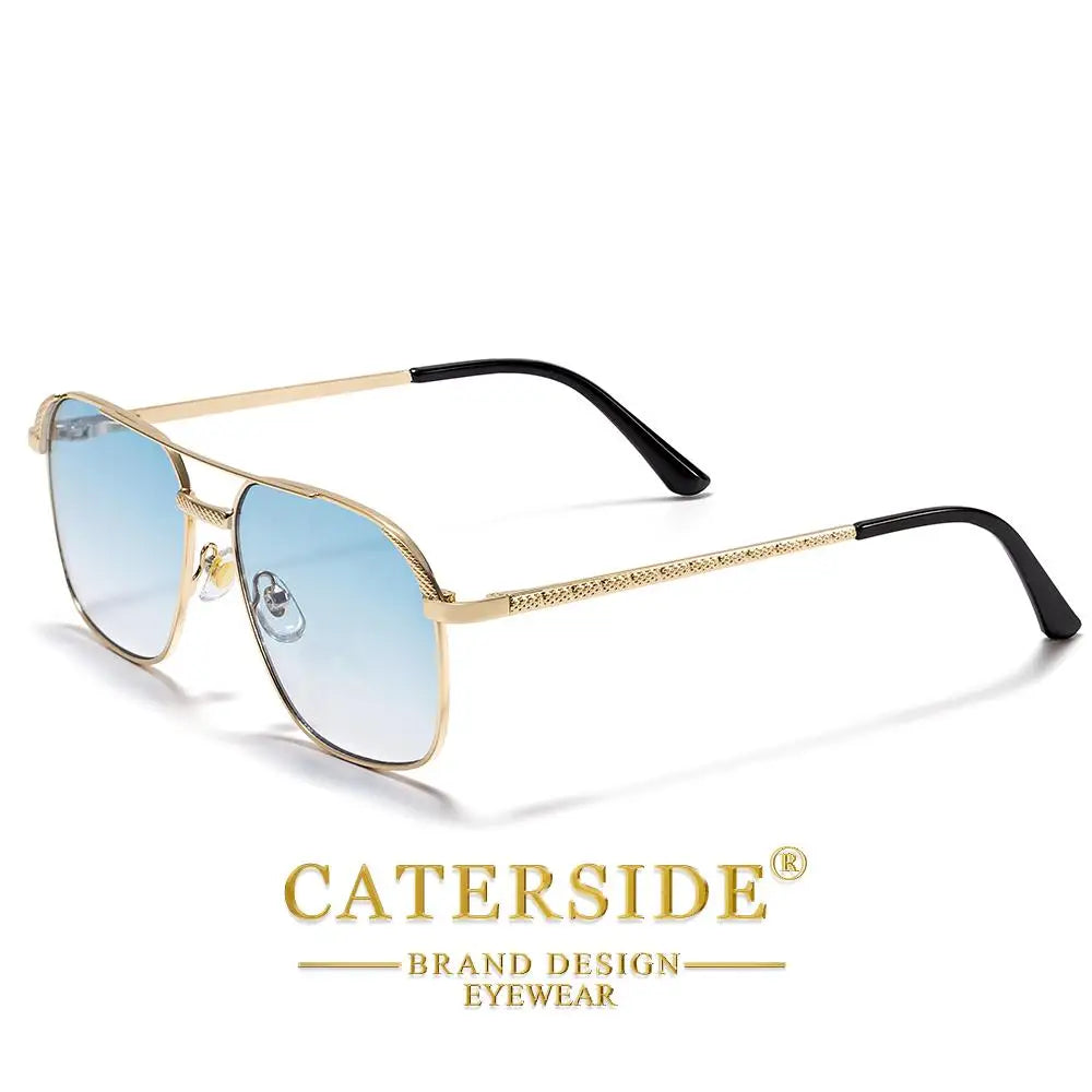 CATERSIDE Okulary Pilotki Kwadratowe Podwójny Most UV400
