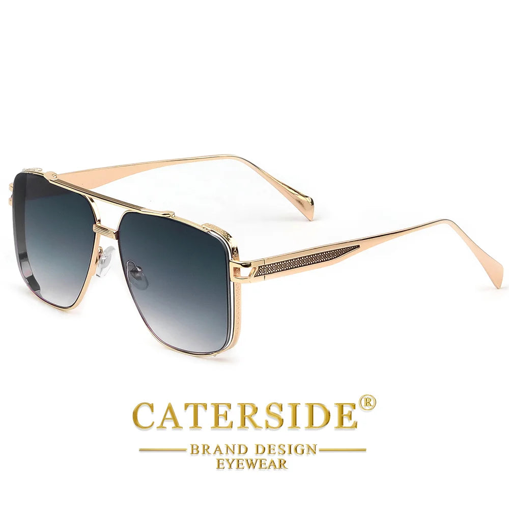 CATERSIDE Okulary Oversize Kwadratowe Metalowe do Jazdy