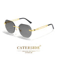 CATERSIDE Okulary Pilotki Bezramkowe Metalowe