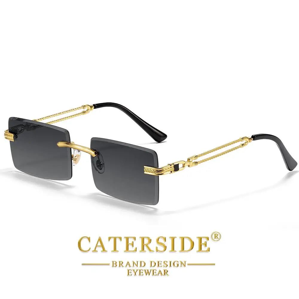 CATERSIDE Okulary Bezramkowe Prostokątne Punk UV400
