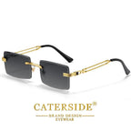 CATERSIDE Okulary Bezramkowe Prostokątne Punk UV400