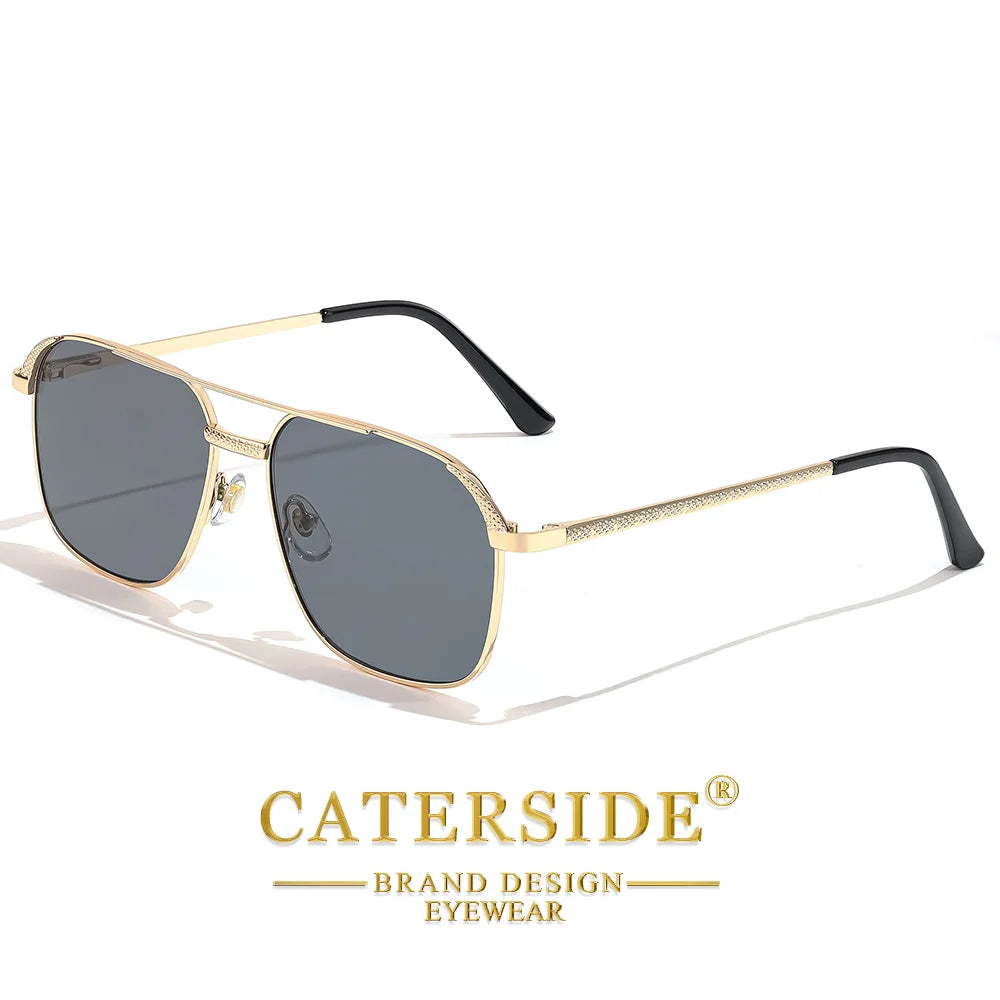 CATERSIDE Okulary Pilotki Kwadratowe Podwójny Most UV400