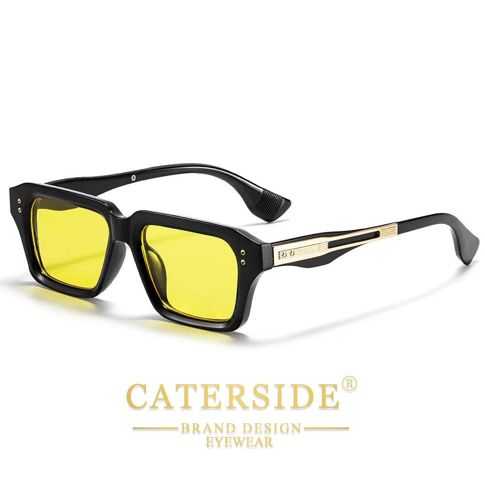 CATERSIDE Square Premium – Retro Okulary Przeciwsłoneczne z Metalowym Detalem i UV400