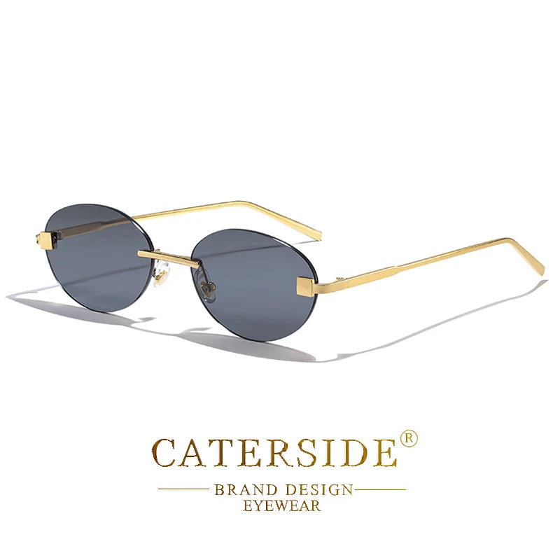 CATERSIDE Okulary Vintage Bezramkowe Gradientowe