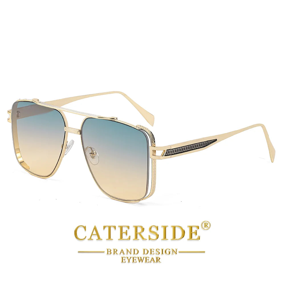 CATERSIDE Okulary Oversize Kwadratowe Metalowe do Jazdy