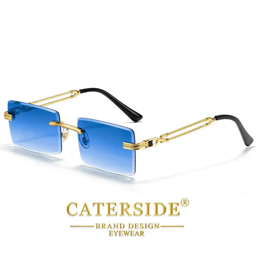 CATERSIDE Okulary Bezramkowe Prostokątne Punk UV400