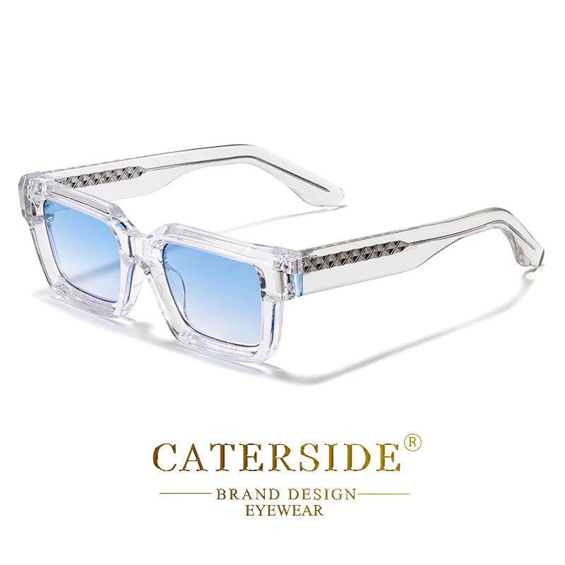 CATERSIDE Okulary Punk Kwadratowe Małe Ramki