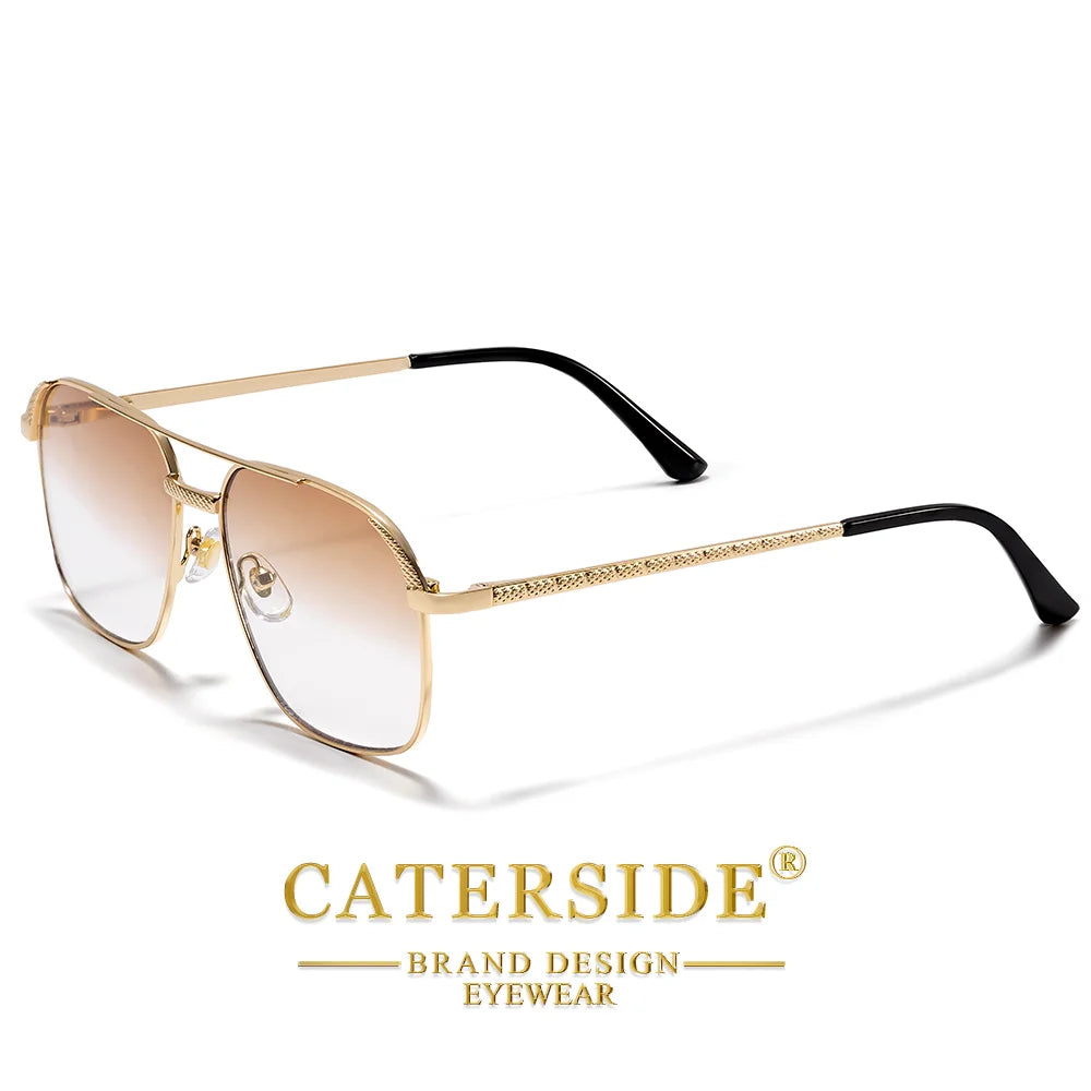 CATERSIDE Okulary Pilotki Kwadratowe Podwójny Most UV400