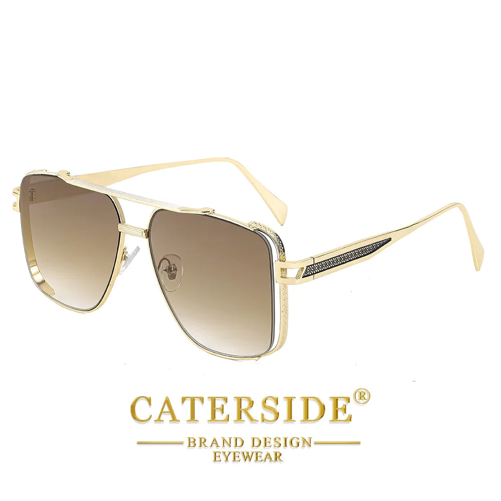 CATERSIDE Okulary Oversize Kwadratowe Metalowe do Jazdy