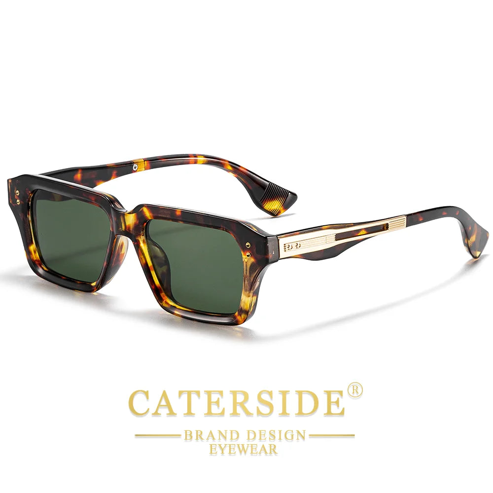 CATERSIDE Square Premium – Retro Okulary Przeciwsłoneczne z Metalowym Detalem i UV400