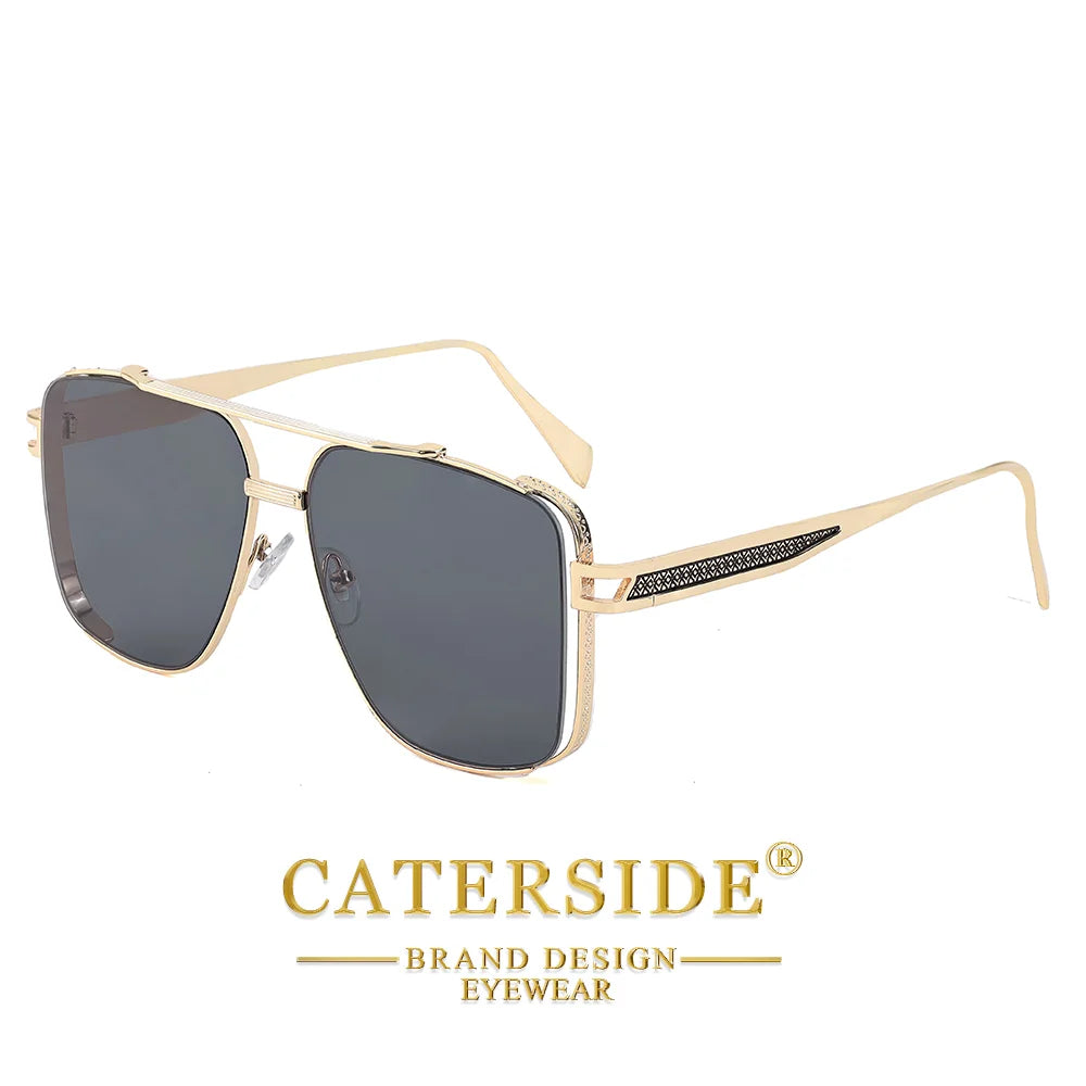 CATERSIDE Okulary Oversize Kwadratowe Metalowe do Jazdy