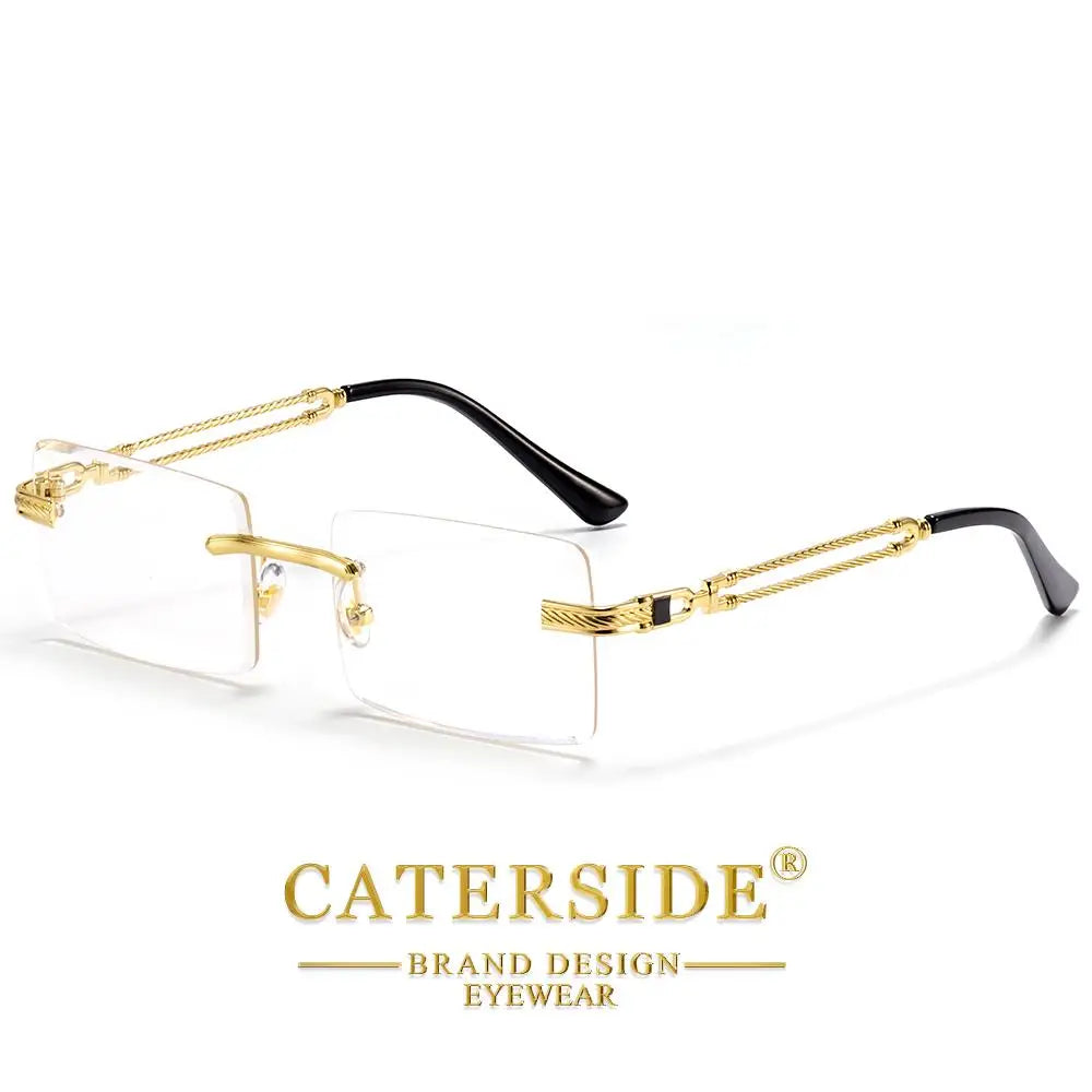 CATERSIDE Okulary Bezramkowe Prostokątne Punk UV400