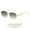 CATERSIDE Retro Y2K – Bezoprawkowe Okulary Przeciwsłoneczne Unisex z Ochroną UV400